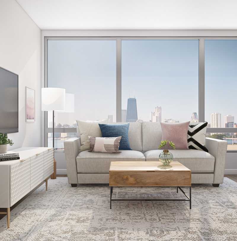 Modern, Minimal Living Room Design by Havenly Interior Designer Randi