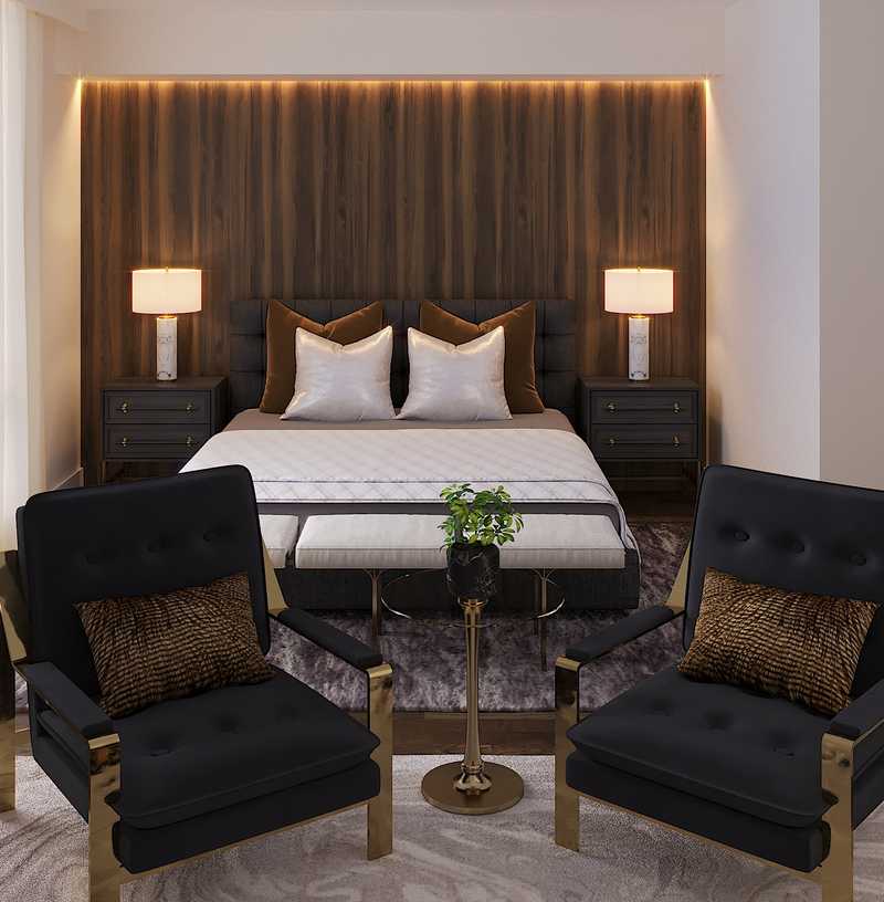 Contemporary, Glam Bedroom Design by Havenly Interior Designer Amy