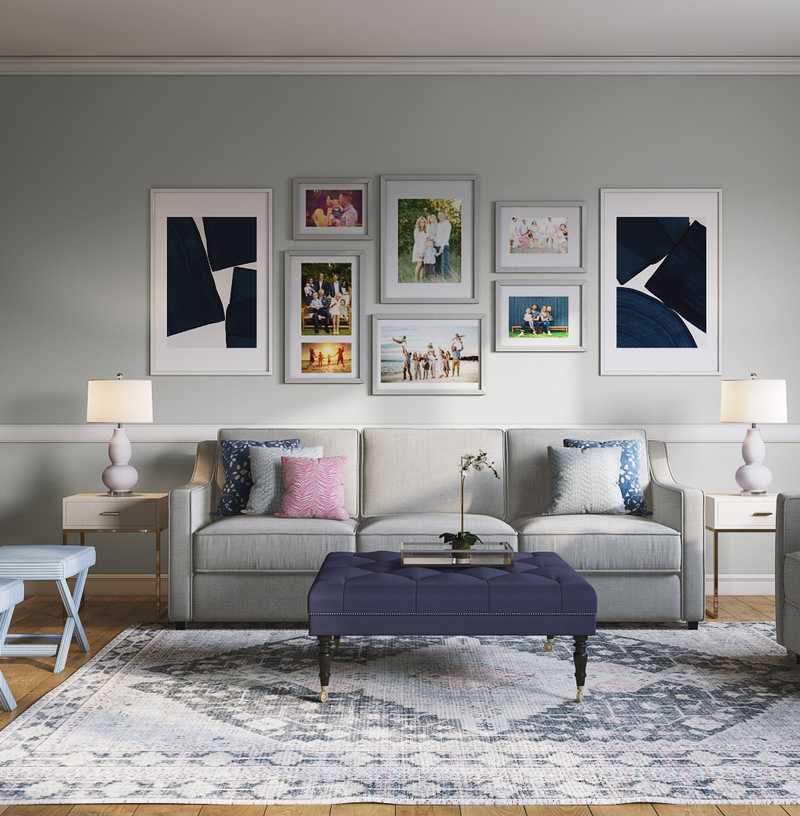 Classic, Preppy Living Room Design by Havenly Interior Designer Brooke