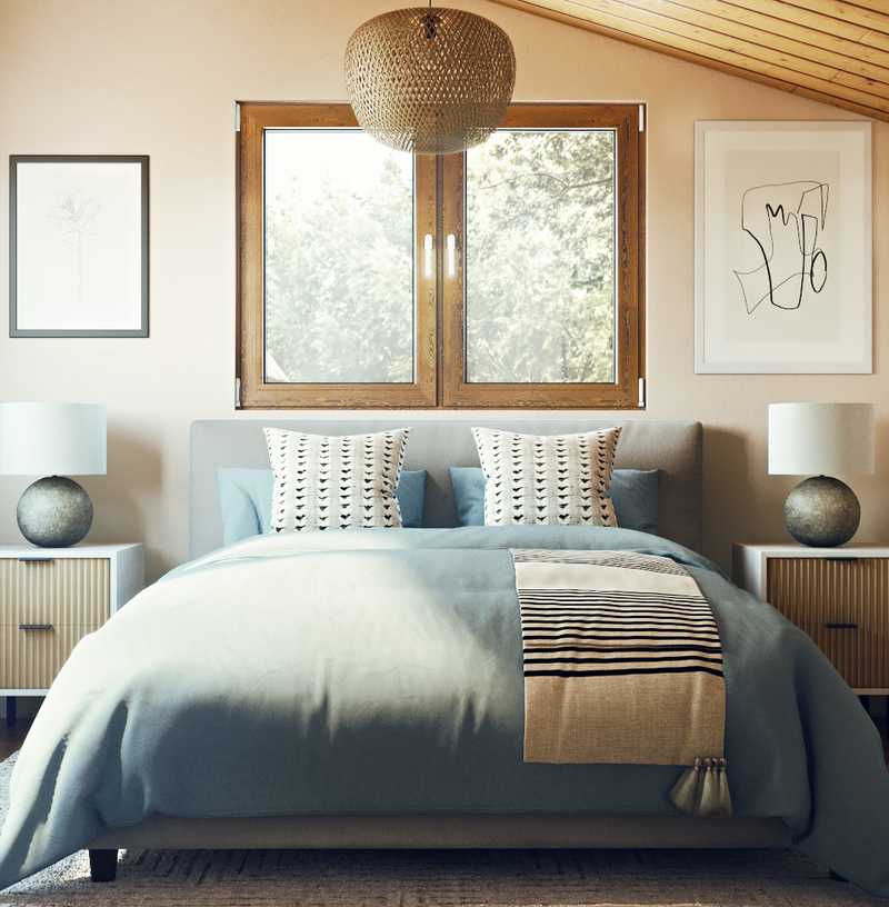 Bohemian, Global, Midcentury Modern Bedroom Design by Havenly Interior Designer Sydney