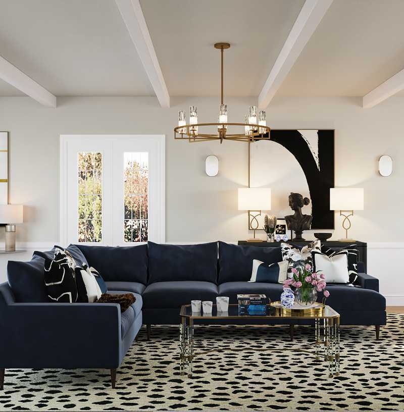 Glam Living Room Design by Havenly Interior Designer Melisa