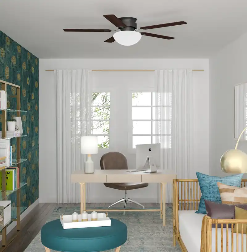 Bohemian, Midcentury Modern Office Design by Havenly Interior Designer Kymlyn