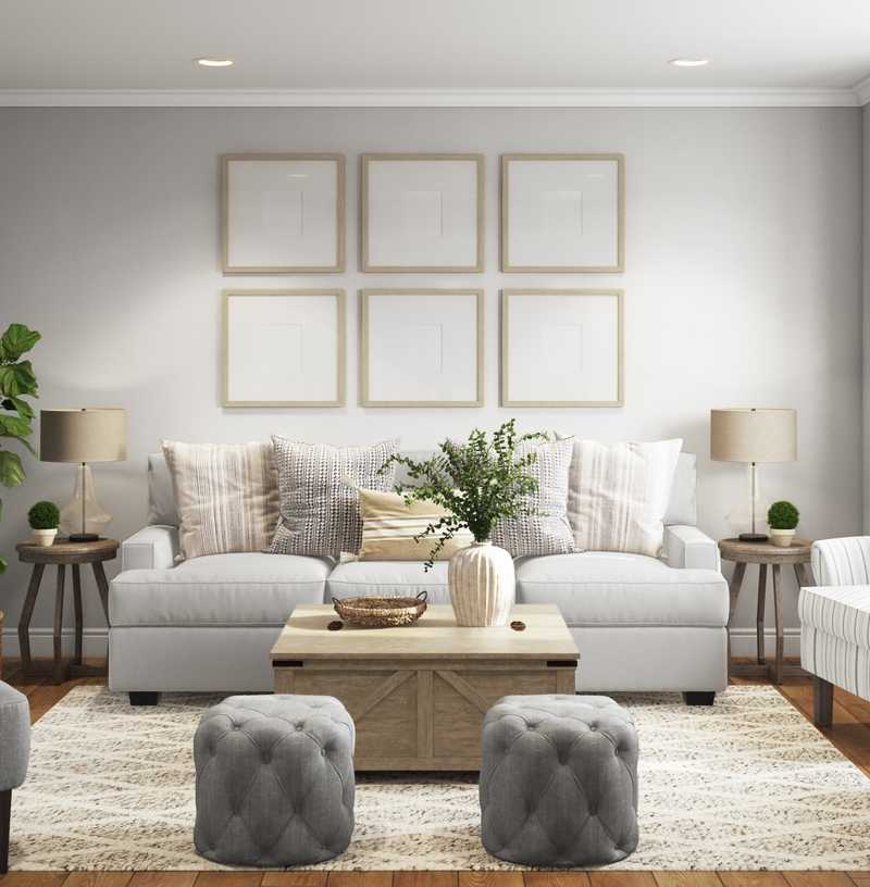 Classic, Farmhouse Living Room Design by Havenly Interior Designer Kaity