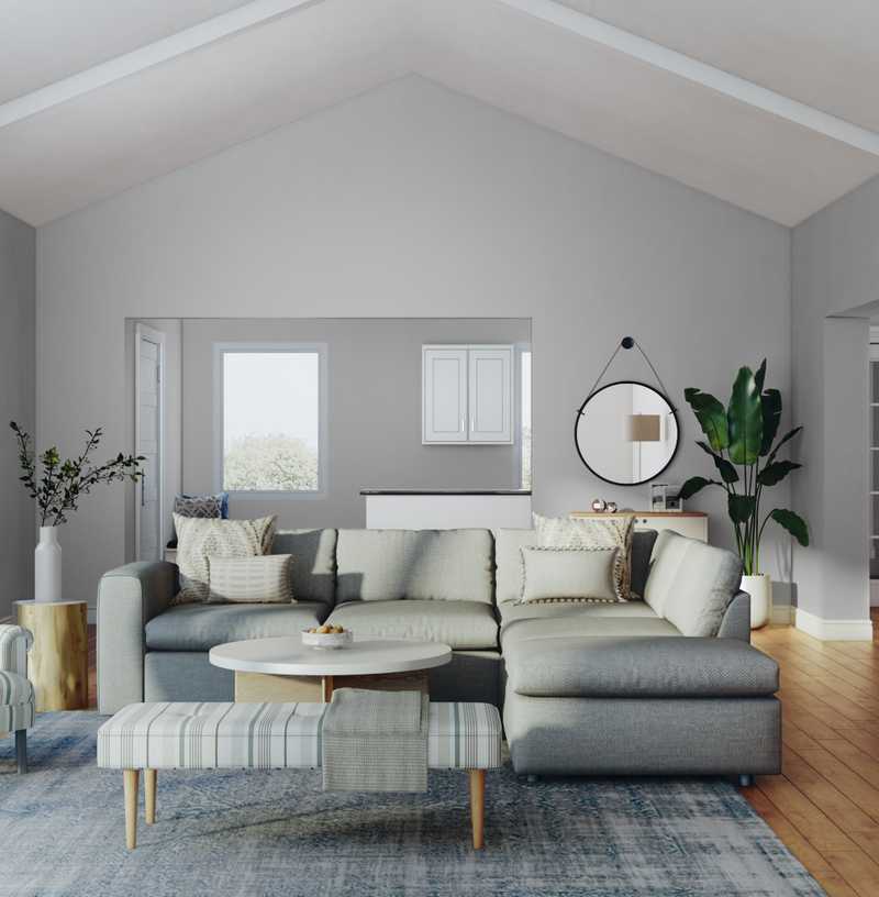 Bohemian, Farmhouse, Classic Contemporary Living Room Design by Havenly Interior Designer Anny