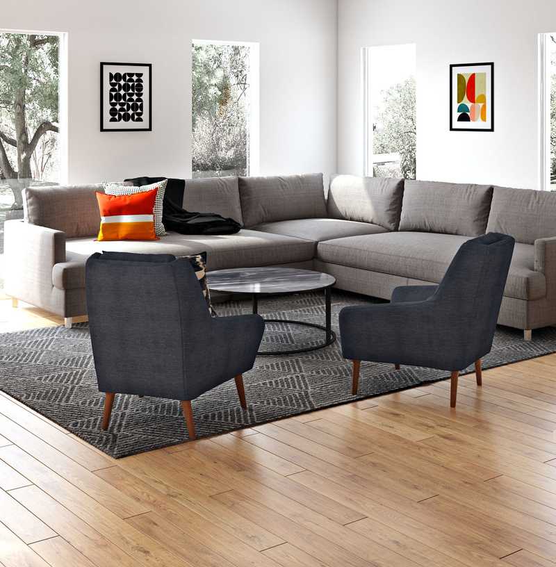 Eclectic, Midcentury Modern Living Room Design by Havenly Interior Designer Candace