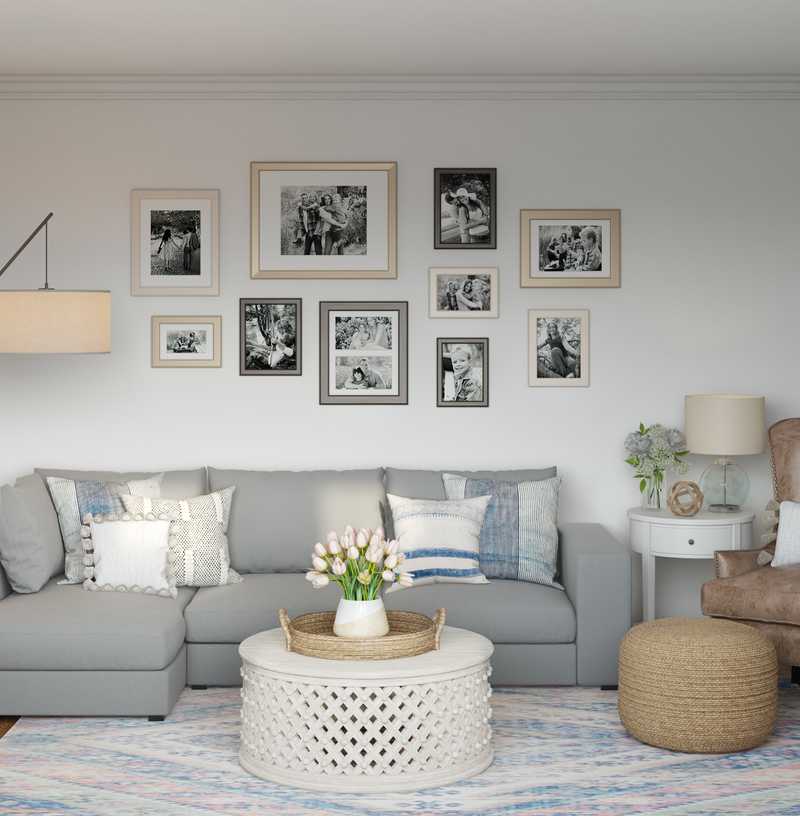 Coastal, Farmhouse Living Room Design by Havenly Interior Designer Kaity