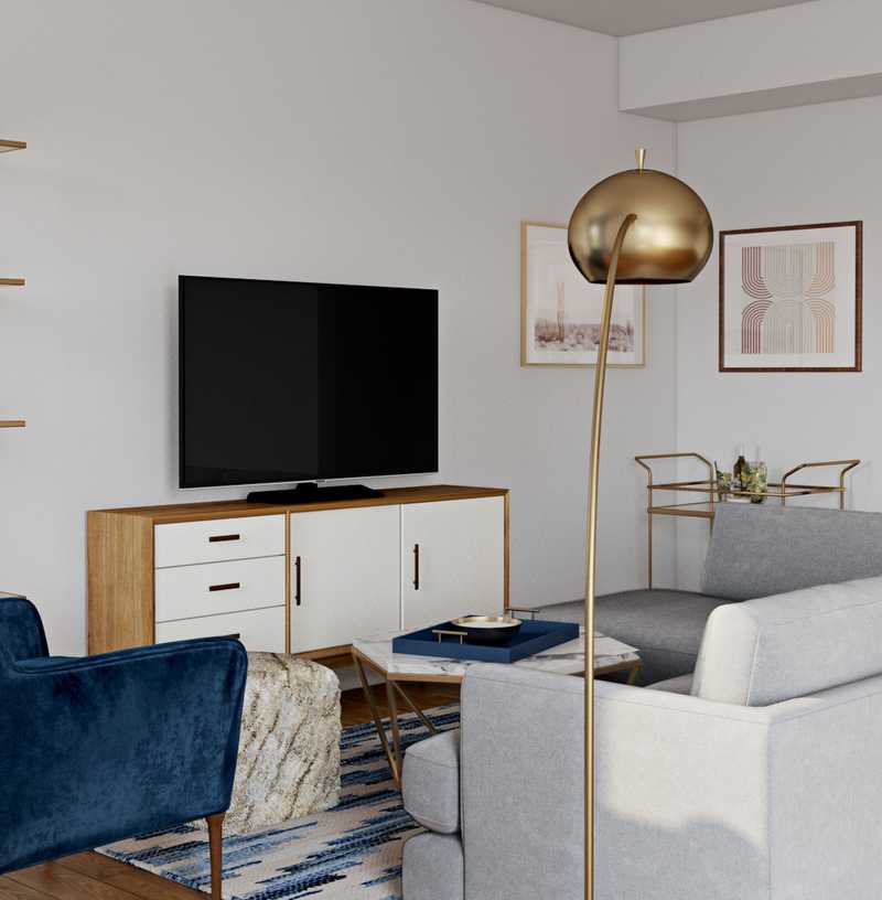 Bohemian, Midcentury Modern Living Room Design by Havenly Interior Designer Kayti