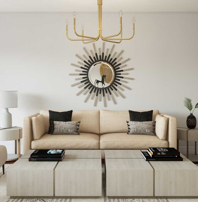 Bohemian, Midcentury Modern, Scandinavian Living Room Design by Havenly Interior Designer Sarah