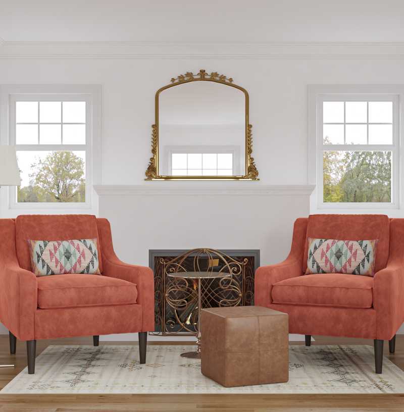 Bohemian, Midcentury Modern Living Room Design by Havenly Interior Designer Kate