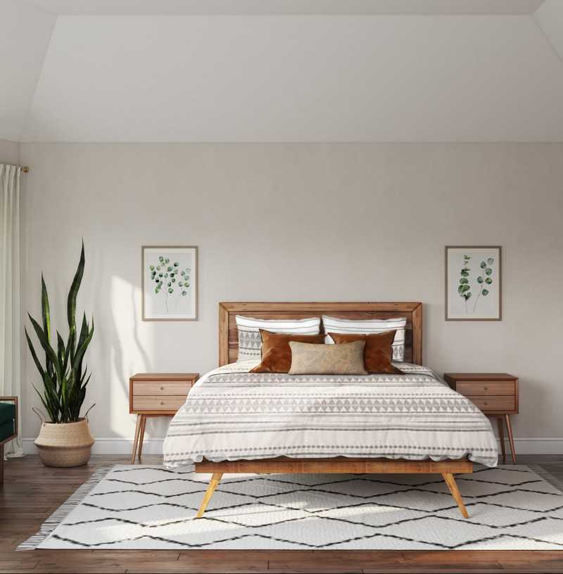 Midcentury Modern, Scandinavian Bedroom Design by Havenly Interior Designer Kyla