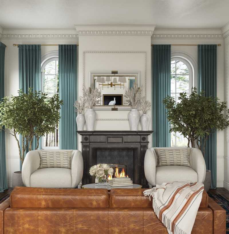 Eclectic, Traditional, Midcentury Modern Living Room Design by Havenly Interior Designer Natalie