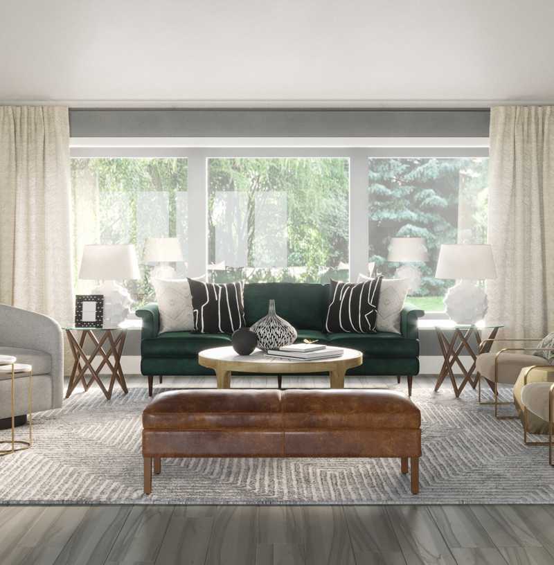 Contemporary, Eclectic Living Room Design by Havenly Interior Designer Natalie