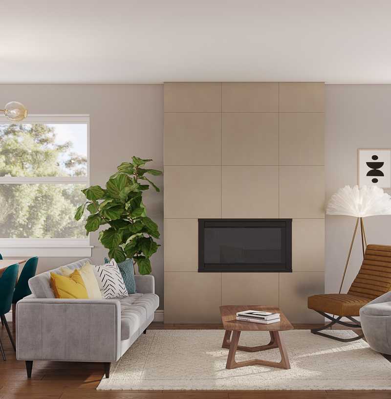 Midcentury Modern, Scandinavian Living Room Design by Havenly Interior Designer Liliana