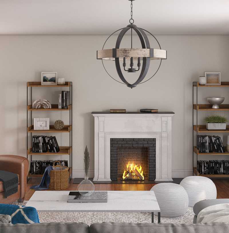 Rustic, Transitional, Scandinavian Living Room Design by Havenly Interior Designer Kacey