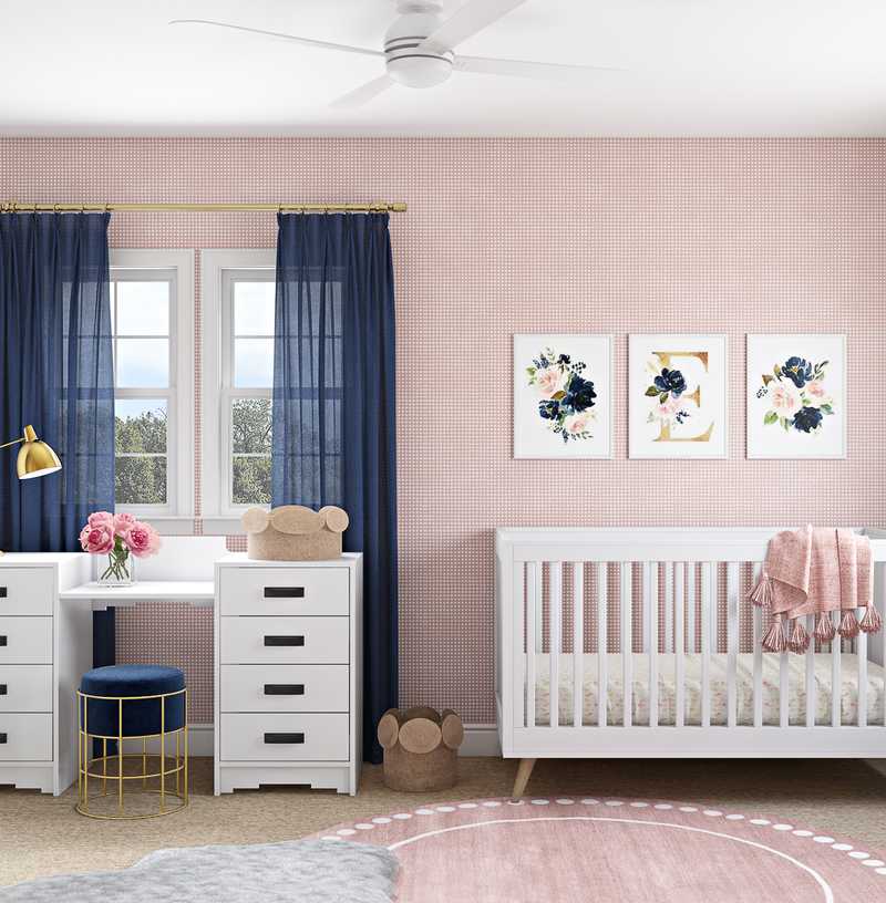 Contemporary, Modern, Classic, Glam, Transitional Nursery Design by Havenly Interior Designer Lyndsi