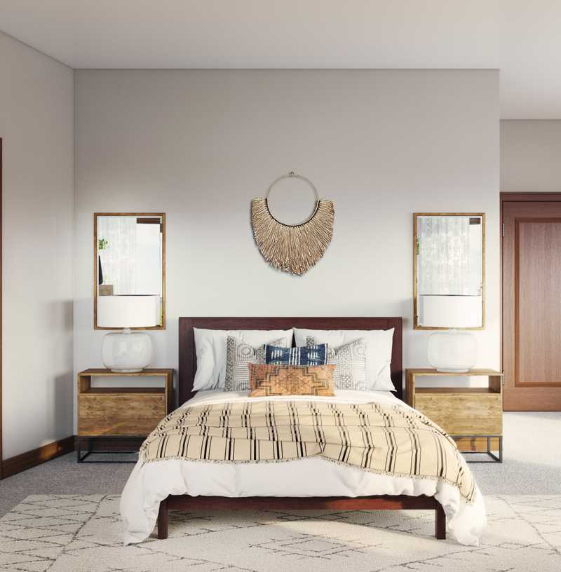 Bohemian, Midcentury Modern Bedroom Design by Havenly Interior Designer Isabella