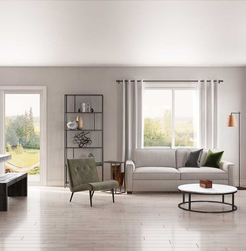 Modern, Midcentury Modern Living Room Design by Havenly Interior Designer Robyn