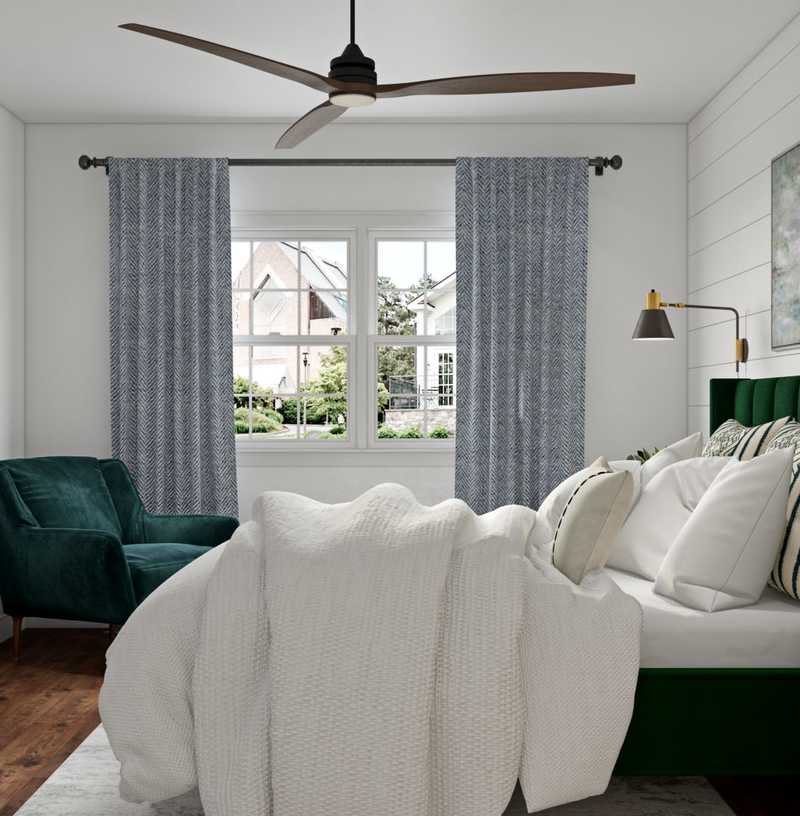 Bohemian, Midcentury Modern Bedroom Design by Havenly Interior Designer Carly