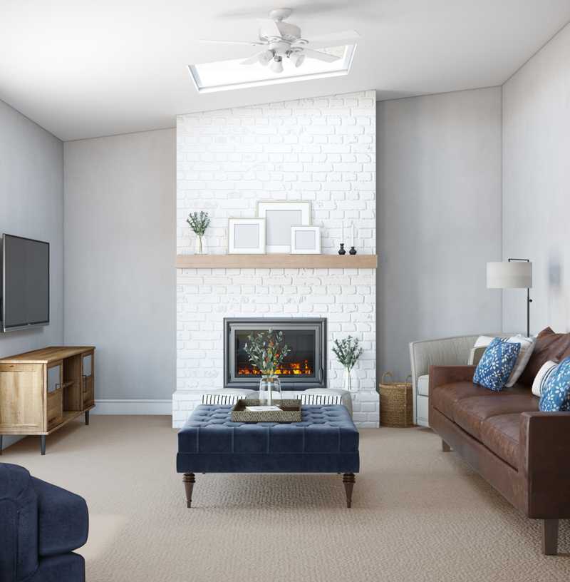 Farmhouse, Rustic, Transitional Living Room Design by Havenly Interior Designer Angela