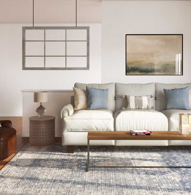 Modern, Farmhouse, Transitional Living Room Design by Havenly Interior Designer Tara