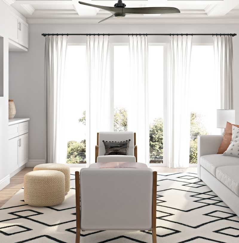 Coastal, Midcentury Modern, Scandinavian Living Room Design by Havenly Interior Designer Carsey