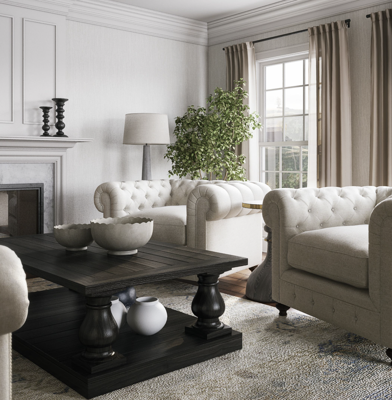 Transitional, Classic Contemporary Living Room Design by Havenly Interior Designer Rumki