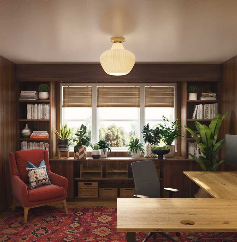 Bohemian, Midcentury Modern Office Design by Havenly Interior Designer Dani