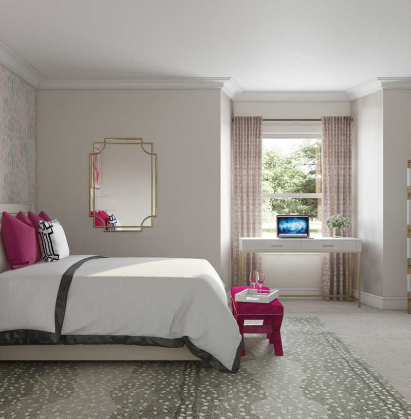 Eclectic, Preppy Bedroom Design by Havenly Interior Designer Jasmine