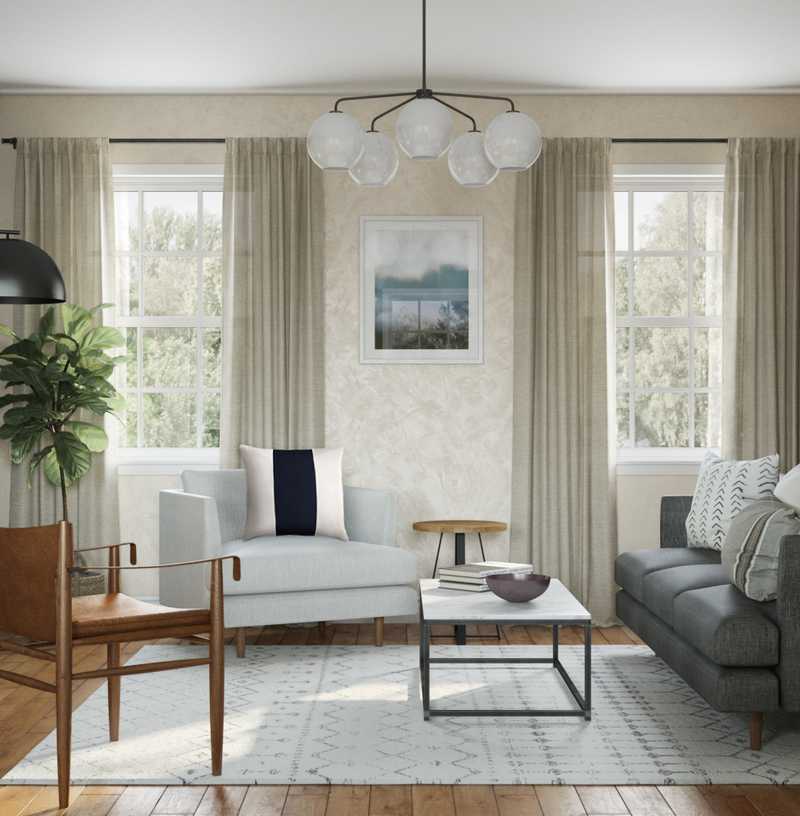 Contemporary, Modern, Vintage, Preppy Living Room Design by Havenly Interior Designer Drew