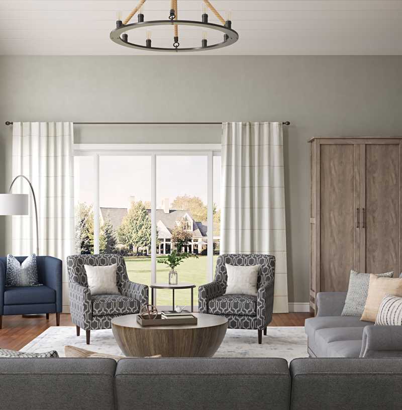 Traditional, Rustic Living Room Design by Havenly Interior Designer Rachel