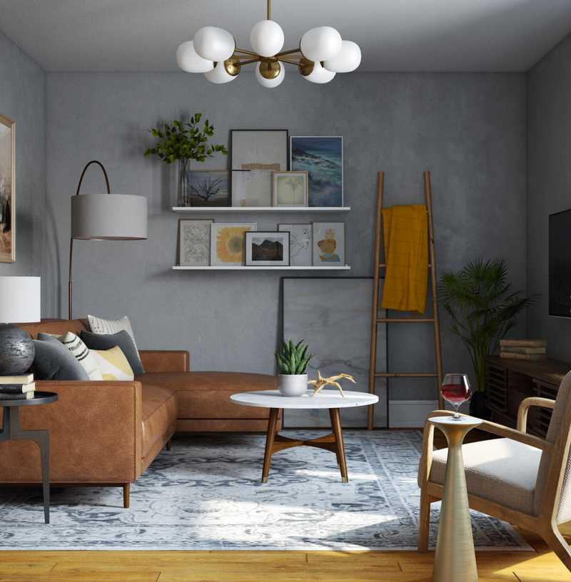 Bohemian, Midcentury Modern, Scandinavian Living Room Design by Havenly Interior Designer Dani