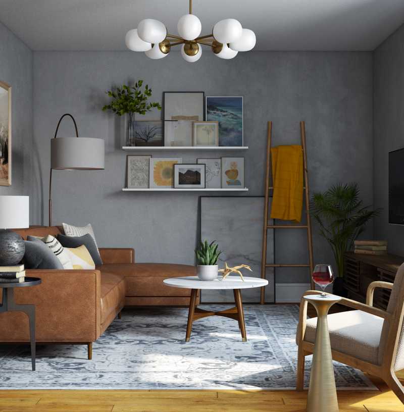 Bohemian, Midcentury Modern, Scandinavian Living Room Design by Havenly Interior Designer Dani