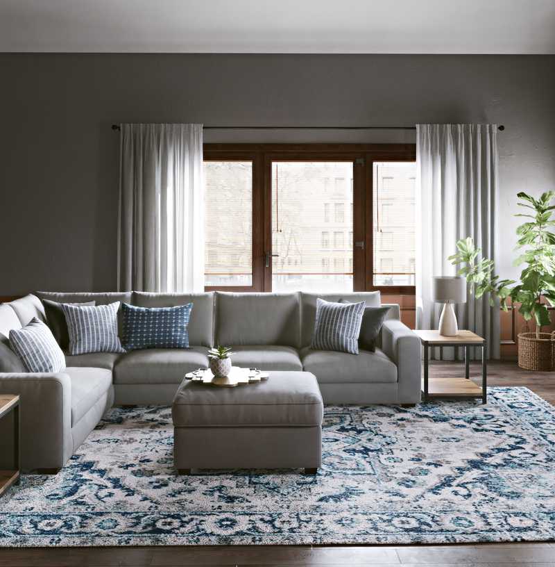 Contemporary, Bohemian, Farmhouse Living Room Design by Havenly Interior Designer Emma