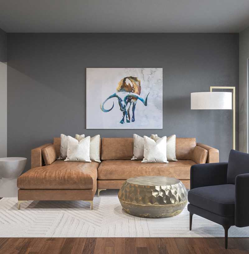 Modern, Glam, Midcentury Modern Living Room Design by Havenly Interior Designer Maria