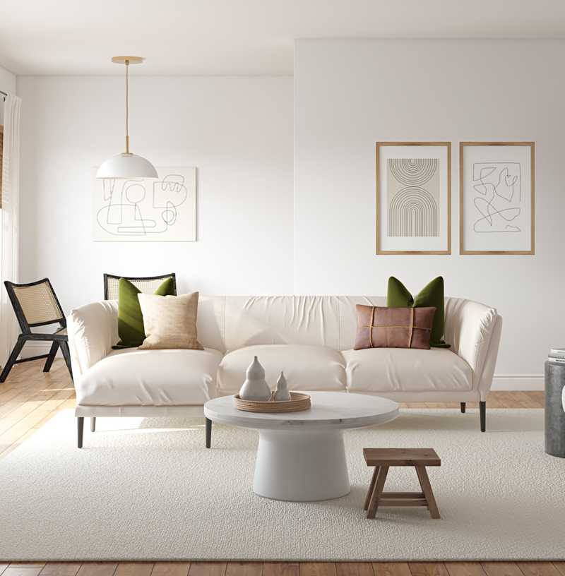 Bohemian, Midcentury Modern, Minimal Living Room Design by Havenly Interior Designer Kasey