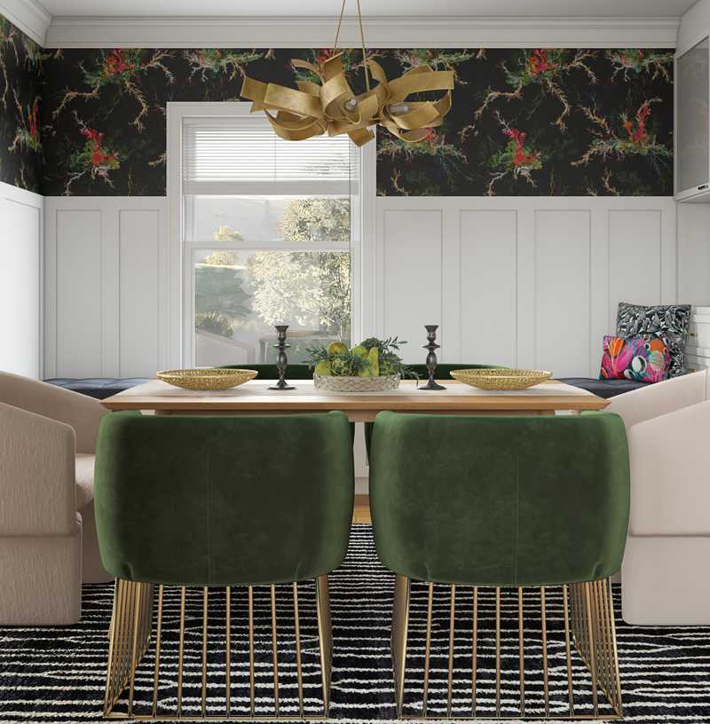 Eclectic, Bohemian, Glam Dining Room Design by Havenly Interior Designer Samantha