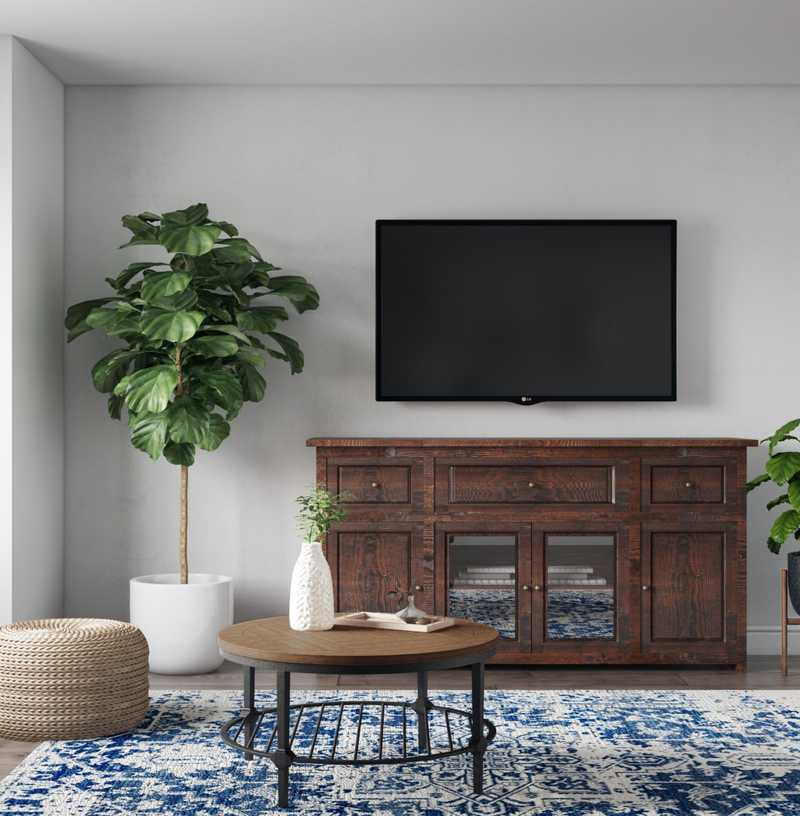 Bohemian, Farmhouse Living Room Design by Havenly Interior Designer Olivia