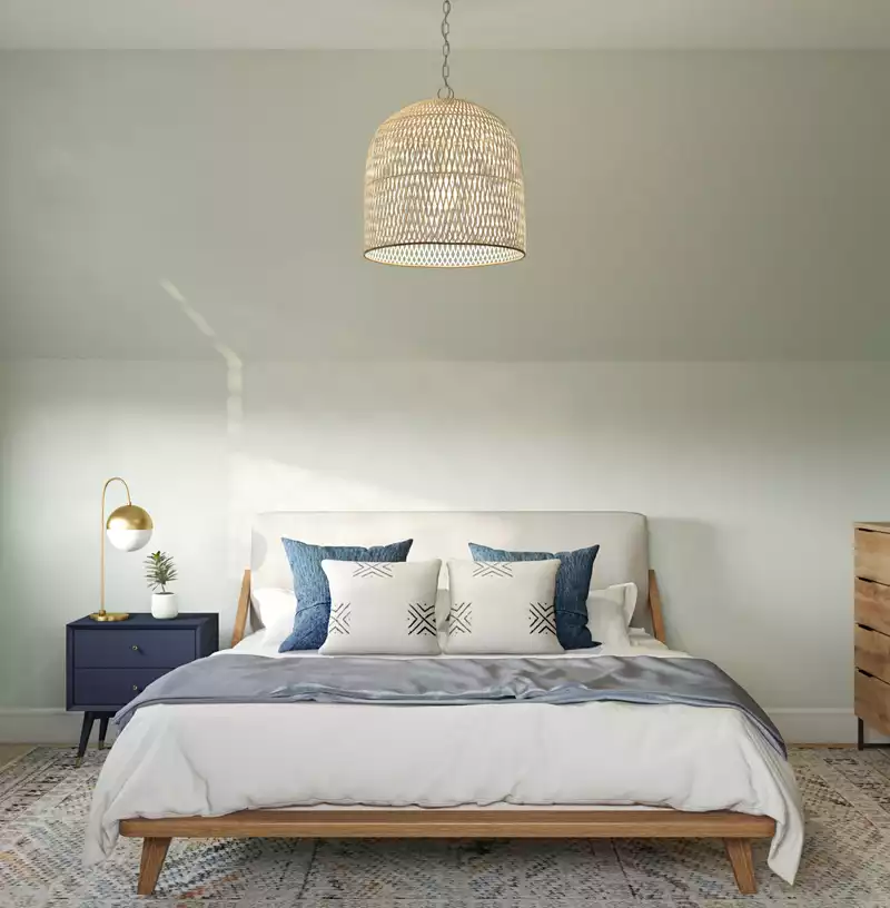 Bohemian, Coastal, Minimal Bedroom Design by Havenly Interior Designer Katie