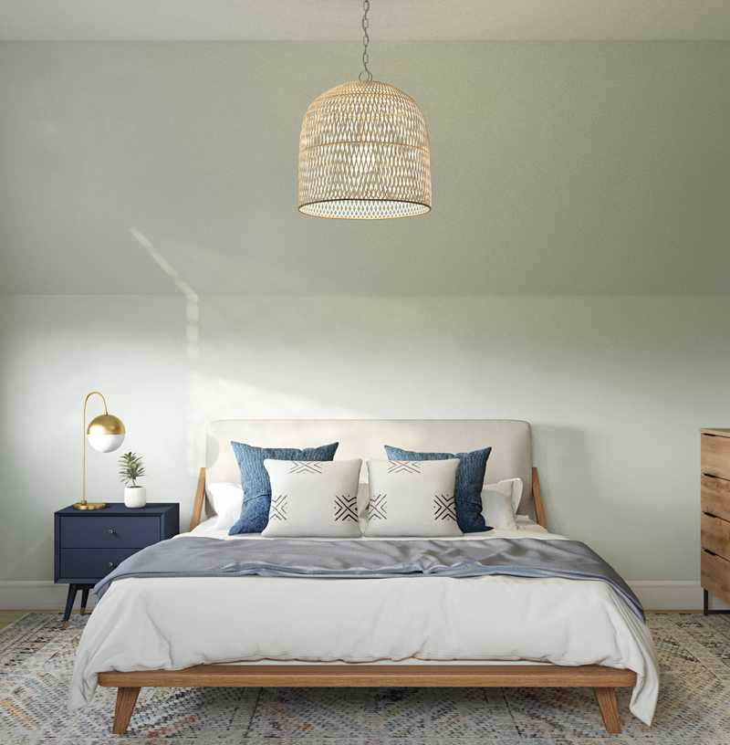 Bohemian, Coastal, Minimal Bedroom Design by Havenly Interior Designer Katie