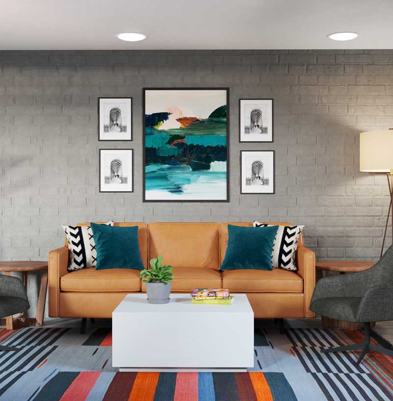 Modern, Industrial, Midcentury Modern Living Room Design by Havenly Interior Designer Matthew