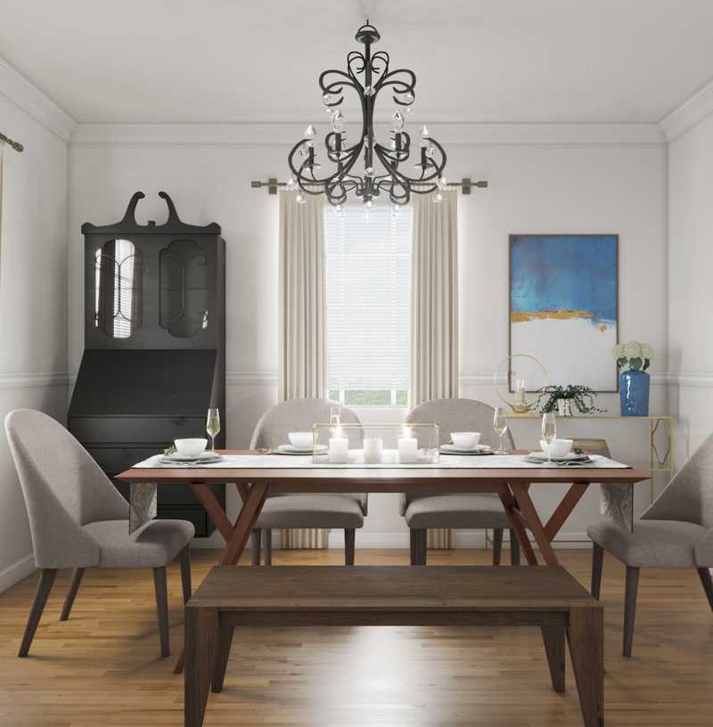 Contemporary, Modern, Glam, Midcentury Modern Dining Room Design by Havenly Interior Designer Diana