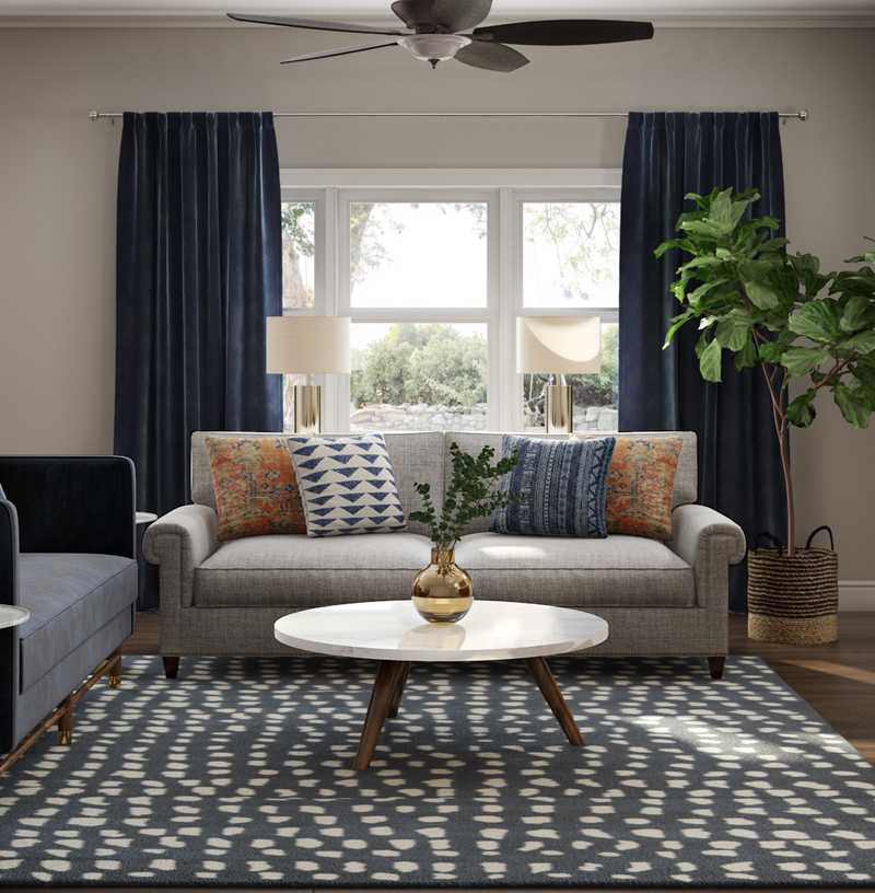 Eclectic, Bohemian, Glam Living Room Design by Havenly Interior Designer Erin