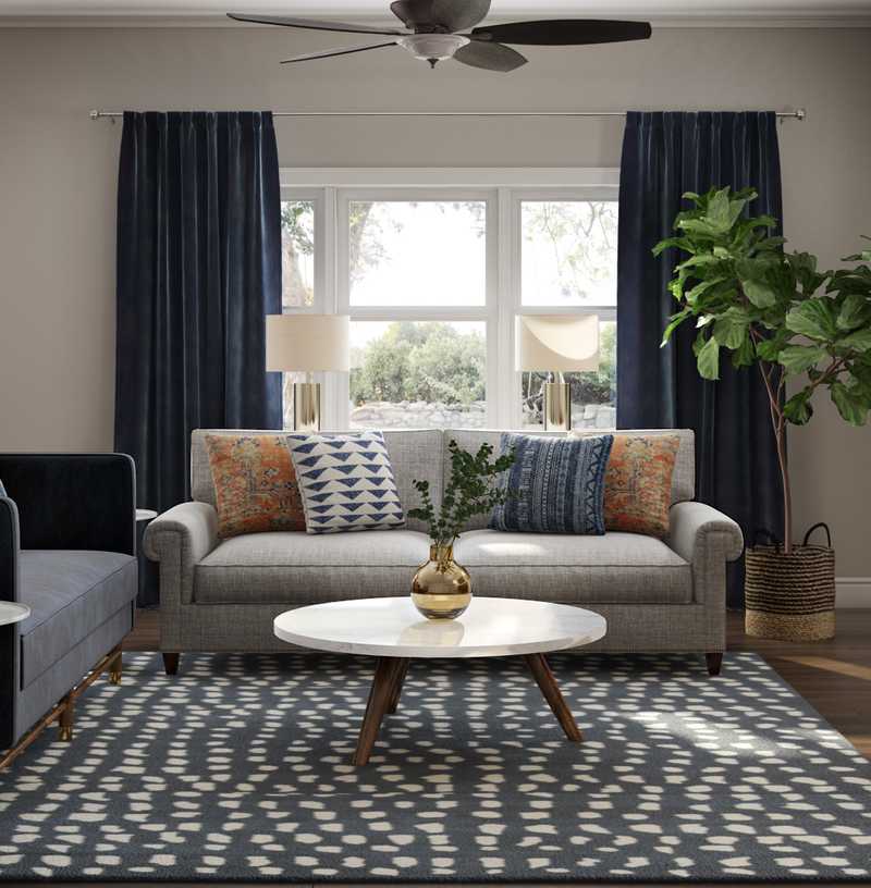 Eclectic, Bohemian, Glam Living Room Design by Havenly Interior Designer Erin