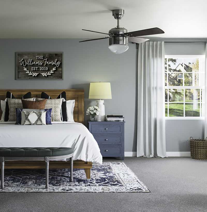 Bohemian, Traditional, Farmhouse Bedroom Design by Havenly Interior Designer Kristy