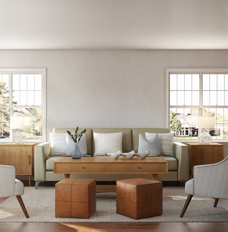 Contemporary, Bohemian, Coastal, Farmhouse Living Room Design by Havenly Interior Designer Ghianella