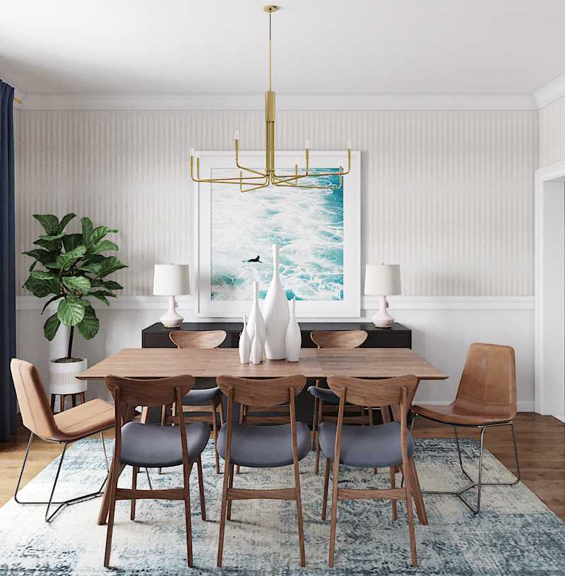 Eclectic, Midcentury Modern Dining Room Design by Havenly Interior Designer Natalie