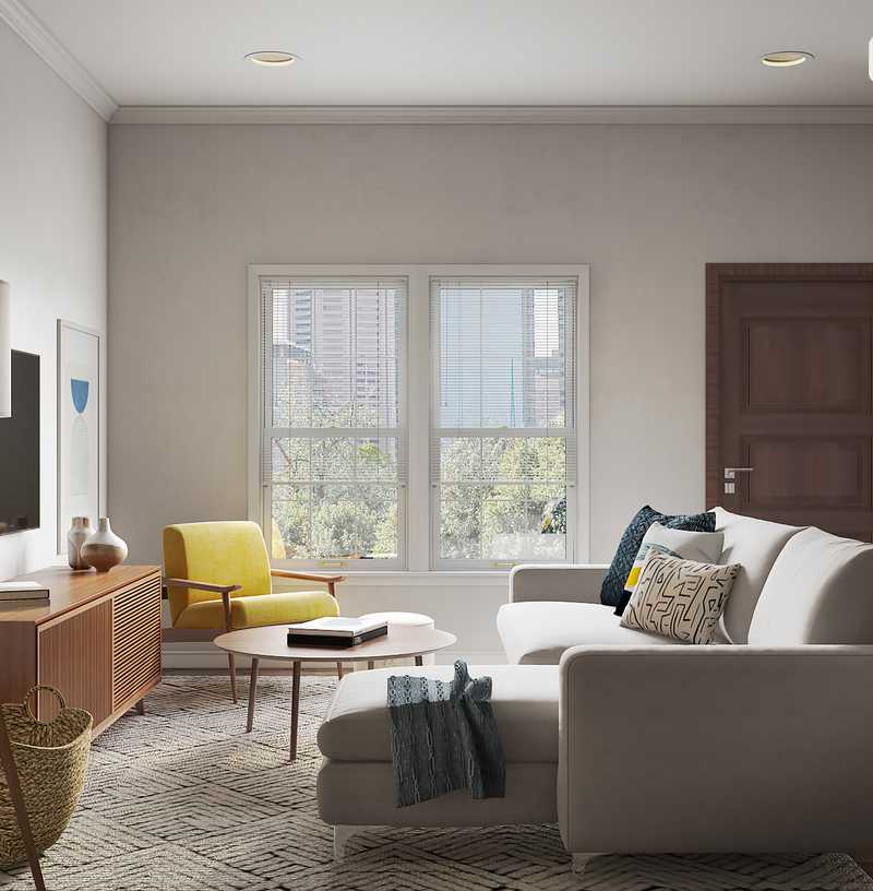 Modern, Midcentury Modern Living Room Design by Havenly Interior Designer Jessie