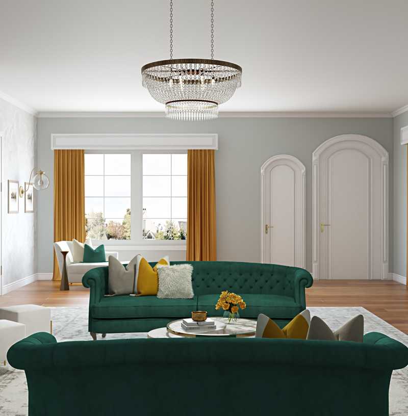 Classic, Glam, Traditional Living Room Design by Havenly Interior Designer Stacy