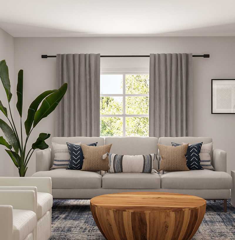 Bohemian, Midcentury Modern, Scandinavian Living Room Design by Havenly Interior Designer Waleska