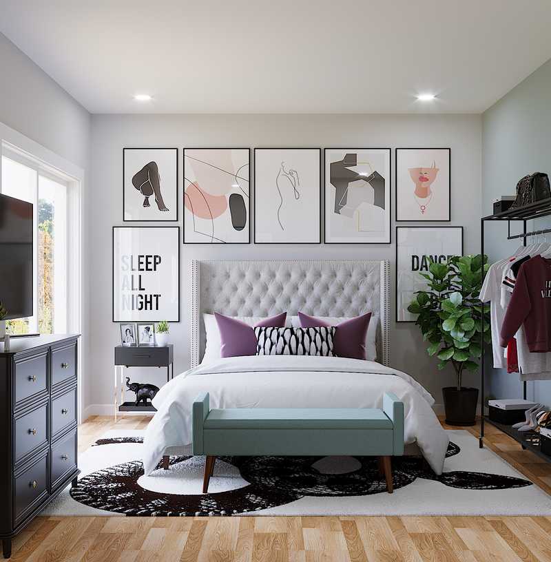 Modern, Eclectic, Glam Bedroom Design by Havenly Interior Designer Marie